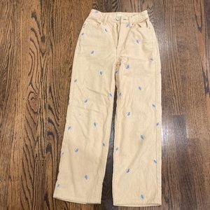 Pacsun Embroidered Mushroom Corduroy Boyfriend Jeans